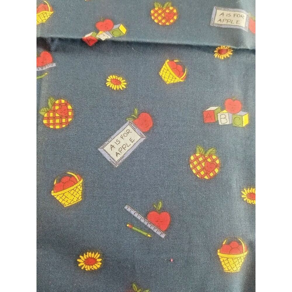 Teacher Fabric Scraps Quilting, Crafts, Sewing Cotton 25" x 29" Navy Blue
